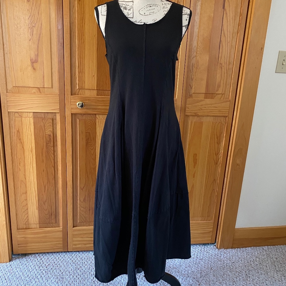 Black cotton knit dress